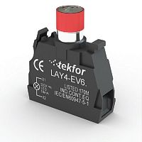 Ламповый блок Tekfor LAY4-EV06L4-220V со встроенным светодиодом красный картинка